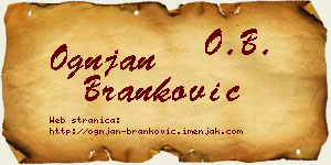 Ognjan Branković vizit kartica